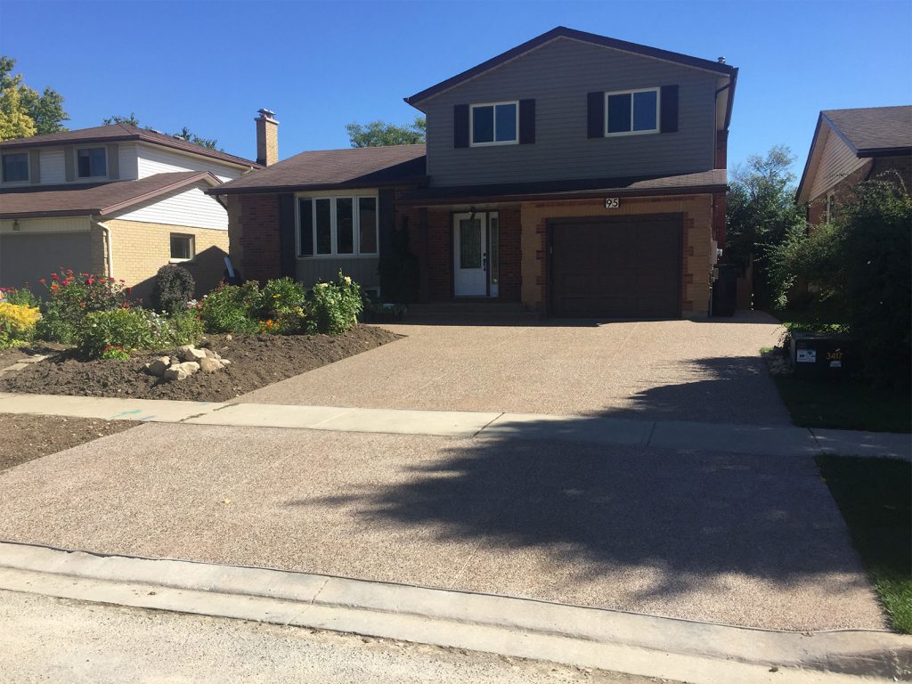 Exposed Aggregate Driveway and Step Landing