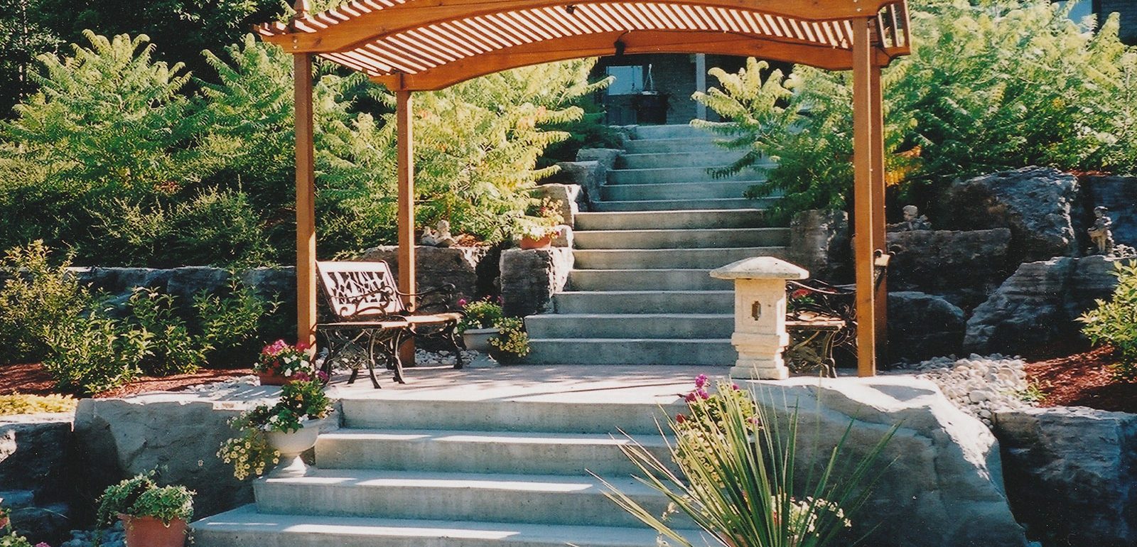 Large Cedar Arbor filtered shade