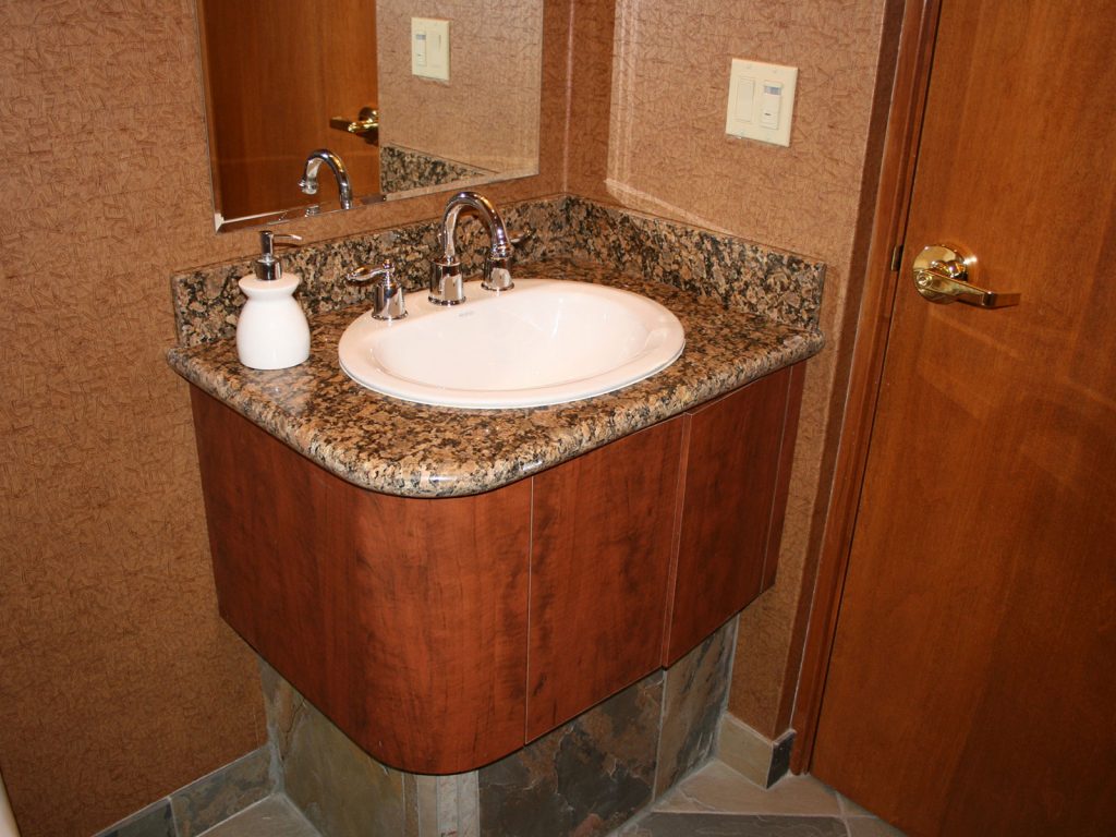 Commercial Bathroom Build - Granite - Indian Slate