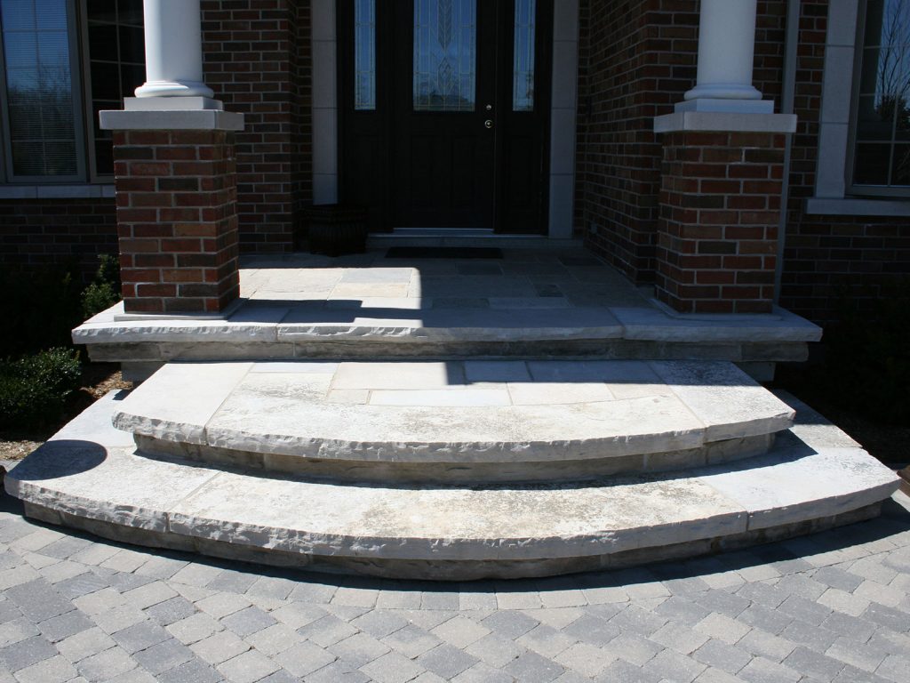Curved Custom Flagstone Steps