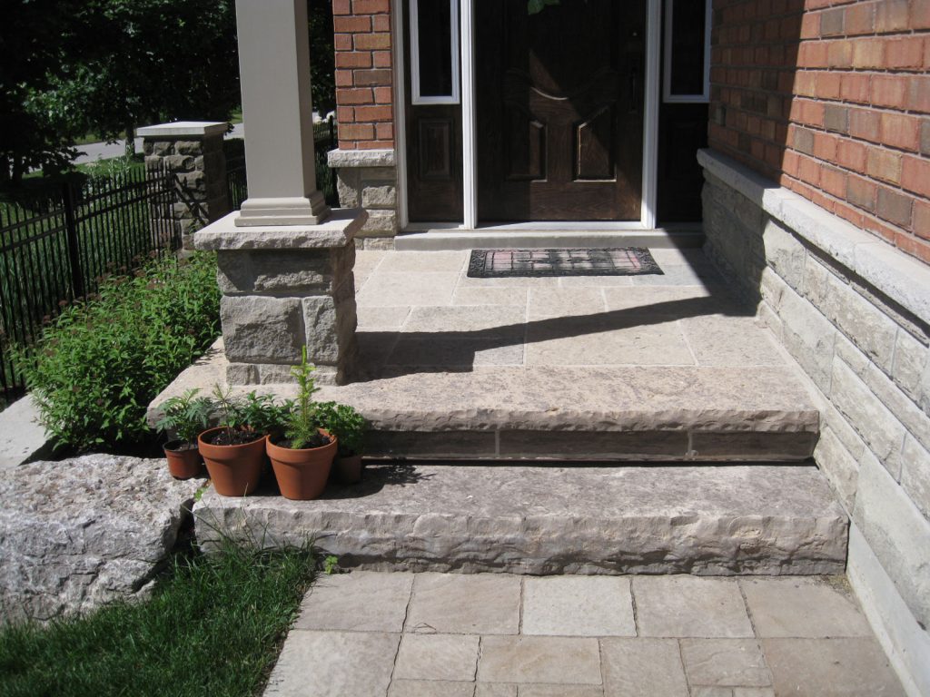 Custom Limestone Step and Flagstone Landing