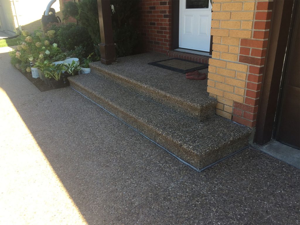 Exposed Aggregate Steps with Bullnose