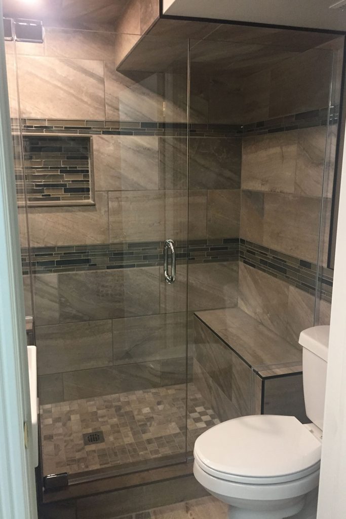 Glass Bathroom Shower - Shower Bench