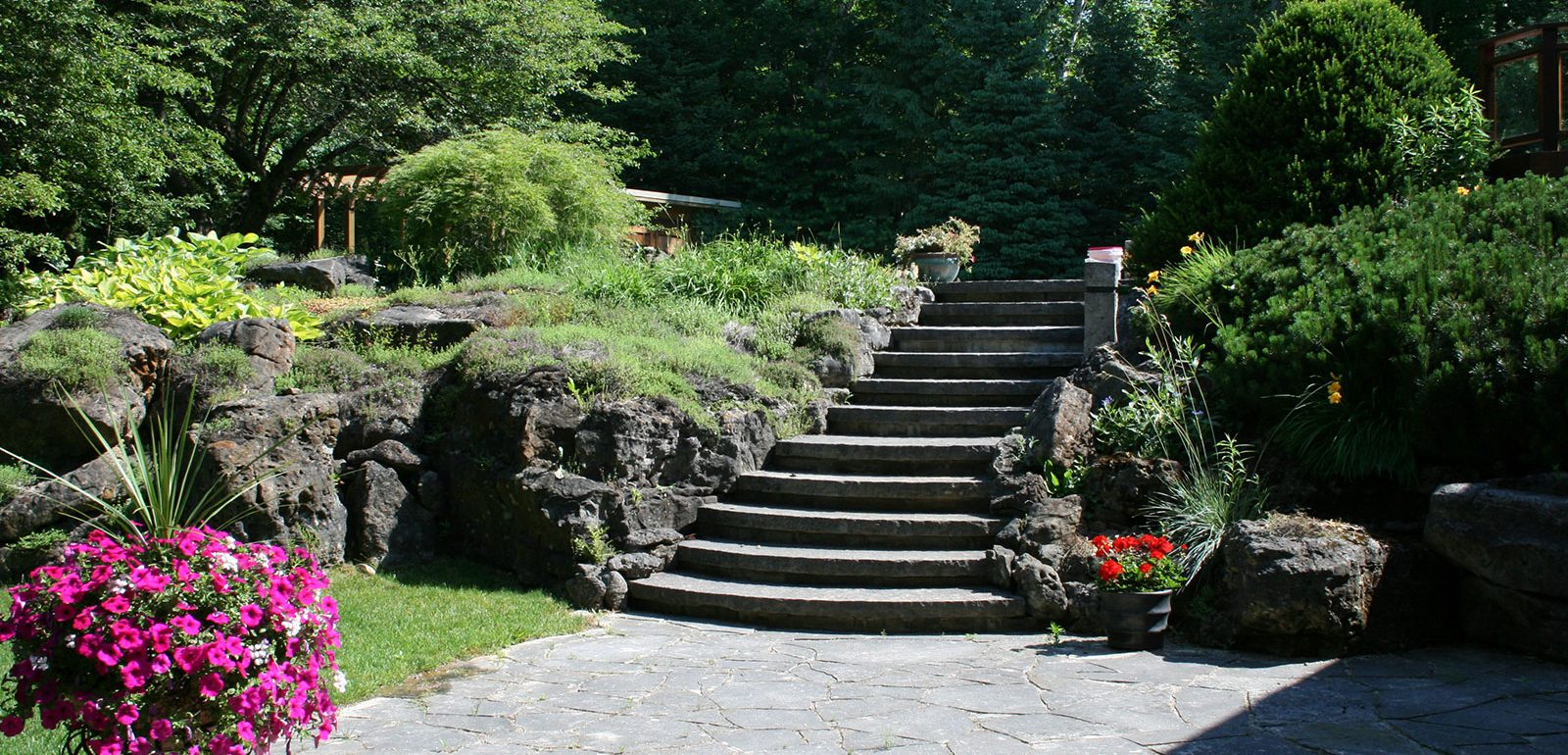 Large Curved Flagstone Steps and Landings